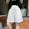 中秋大力度清仓~（不支持退）微脏【短裤】6612 纯色高级感小开叉五分显瘦五分短裤-喜出 商品缩略图0