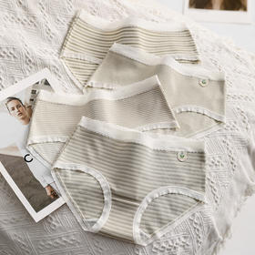 芬腾四条装内裤女四季款中腰性感舒适抗菌透气全棉内裆三角短裤头