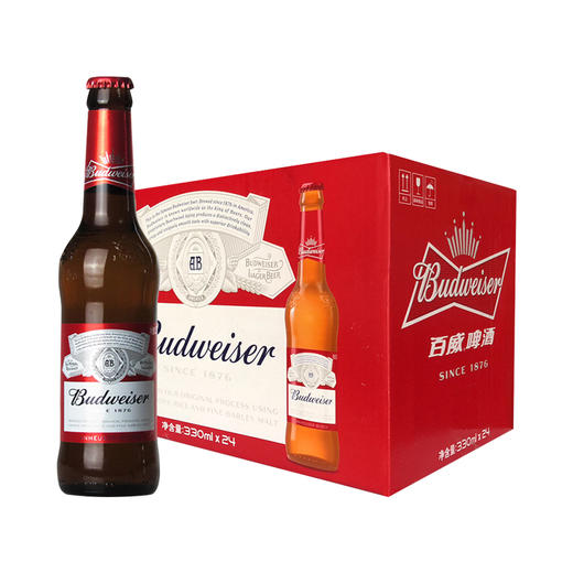 百威经典醇正啤酒330ml*24瓶整箱瓶装精酿黄啤小麦熟啤酒 商品图2
