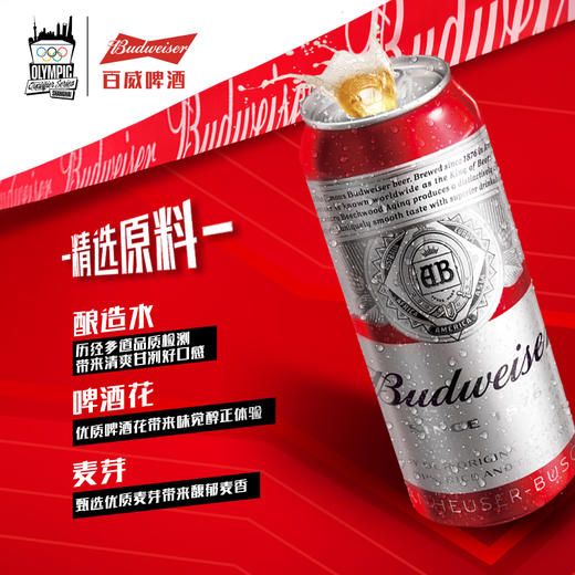 Budweiser/百威啤酒整箱经典醇正红罐拉格500ml*12听聚会装 商品图2