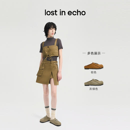 [福利价]lost in echo2024秋季新款休闲一脚蹬包头扣饰勃肯鞋外穿拖鞋女 商品图1