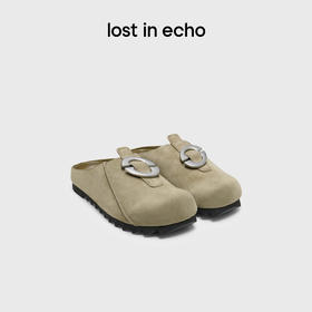 [福利价]lost in echo2024秋季新款休闲一脚蹬包头扣饰勃肯鞋外穿拖鞋女