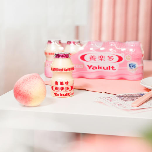 养乐多活菌型乳酸菌乳饮品蜜桃味100ml*5瓶低温调制乳品饮料 商品图2