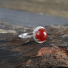 【天然正品】AU750精品白金镶钻镶冰种蛋面红翡翡翠（吉祥、圆满）19号戒指160724NJM09 商品缩略图1