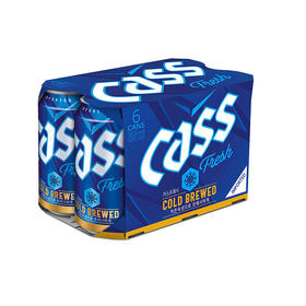 1组6罐 韩国原装进口啤酒cass凯狮啤酒原味啤酒355ml/罐