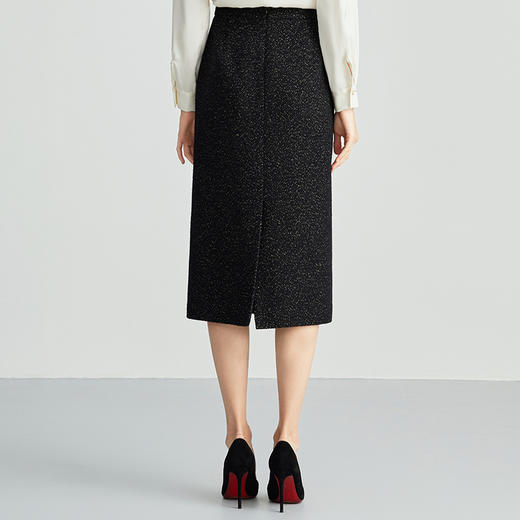 EITIE爱特爱千金感小香风高腰包臀显瘦过膝半身裙秋季新款C2406402 商品图4