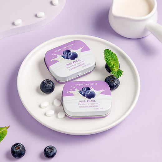 kisspearl海盐西瓜味薄荷糖无糖型铁盒香体糖果14g/盒 商品图2