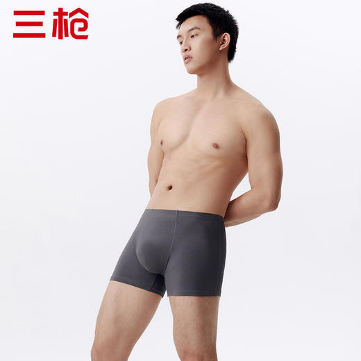 Threegun三枪 【弹力棉】男士平角大版短裤四角内裤（1条装）-50771B031 商品图7