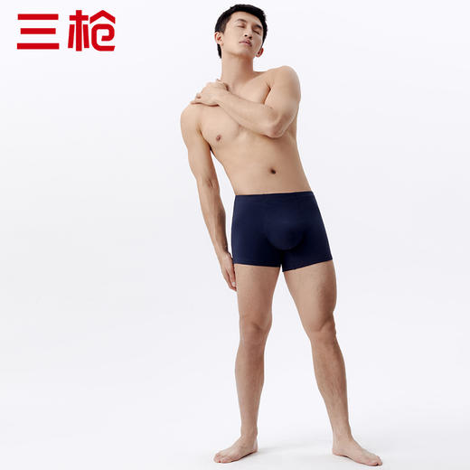 Threegun三枪 【弹力棉】男士平角大版短裤四角内裤（1条装）-50771B031 商品图1