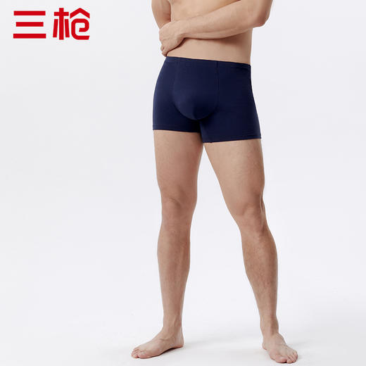 Threegun三枪 【弹力棉】男士平角大版短裤四角内裤（1条装）-50771B031 商品图3