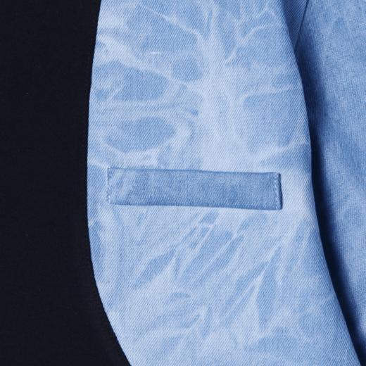 T1539夏季新款拼接扎染牛仔男士短袖时尚潮流休闲上衣宽松百搭T恤 商品图4