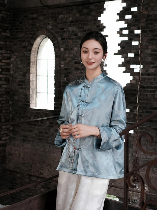 瑕疵|盛唐婧 |真丝火凤凰蓝外套[特价品](特殊商品不退不换) 商品图3