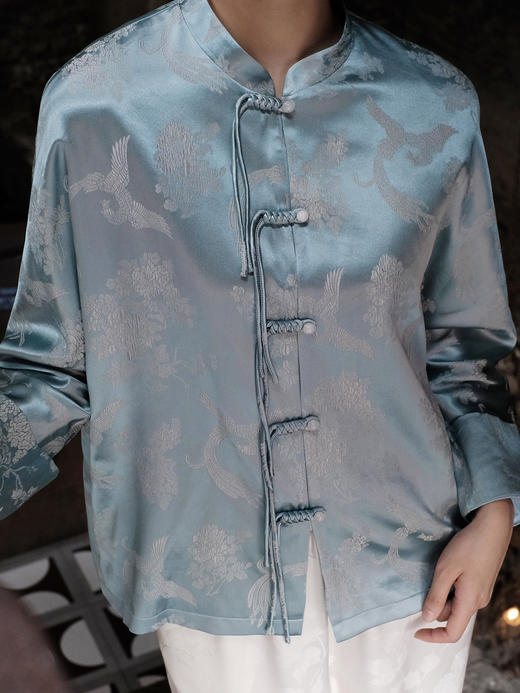 瑕疵|盛唐婧 |真丝火凤凰蓝外套[特价品](特殊商品不退不换) 商品图2