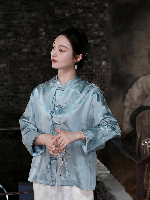 瑕疵|盛唐婧 |真丝火凤凰蓝外套[特价品](特殊商品不退不换) 商品图0