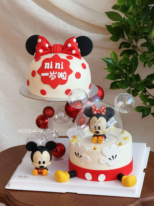 「米奇米妮·悬浮蛋糕」名字岁数可改·翻糖巧克力·100%动物奶油（附图6寸+6寸·提前7天预订） 商品图2