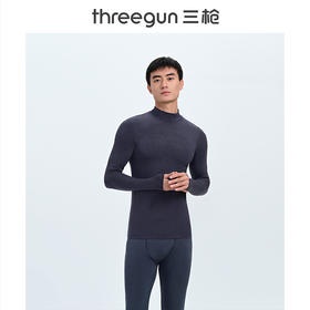 Threegun三枪 【维耐寒薄加暖】半高领男士长袖上衣打底衫-23429A0W1