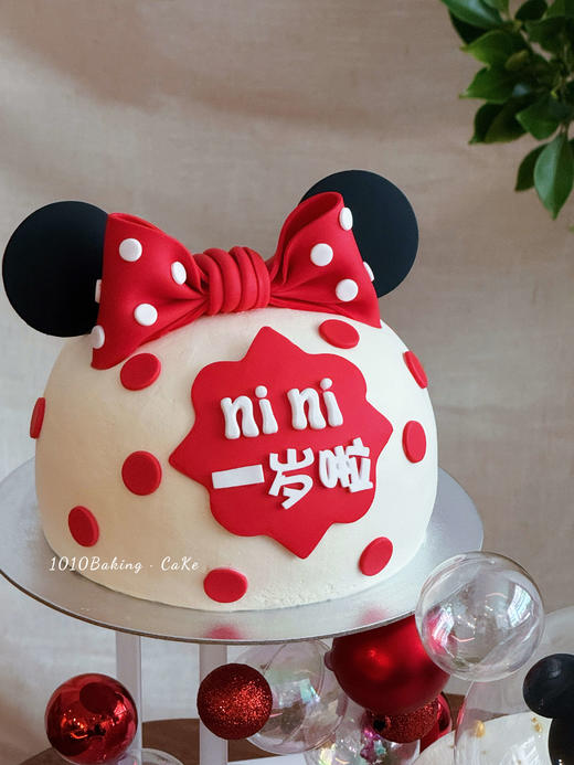 「米奇米妮·悬浮蛋糕」名字岁数可改·翻糖巧克力·100%动物奶油（附图6寸+6寸·提前7天预订） 商品图8