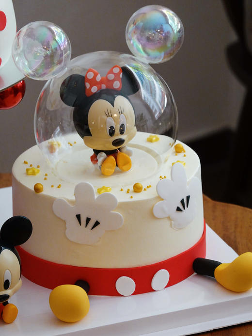 「米奇米妮·悬浮蛋糕」名字岁数可改·翻糖巧克力·100%动物奶油（附图6寸+6寸·提前7天预订） 商品图7