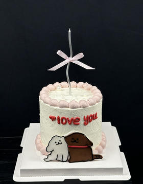 情侣线条狗蛋糕