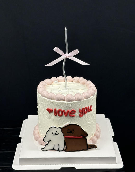 情侣线条狗蛋糕 商品图0