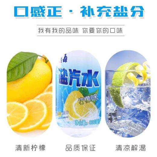 上海风味盐汽水600ml*24瓶柠檬味汽水碳酸饮料0糖0脂夏季饮料补充盐份整箱批发 商品图2