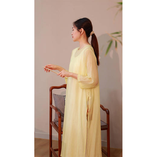 【线上专属】圆领连衣裙（24707802-女贞黄） 商品图2