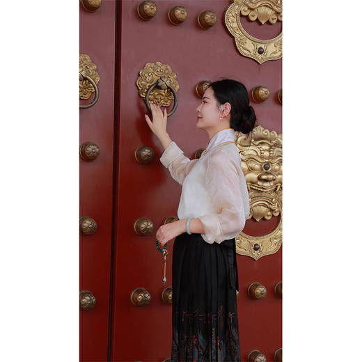 【线上专属】岸芷汀兰-立领衬衫（24810913Y-琉璃） 商品图3