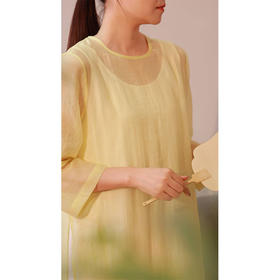 【线上专属】圆领连衣裙（24707802-女贞黄）