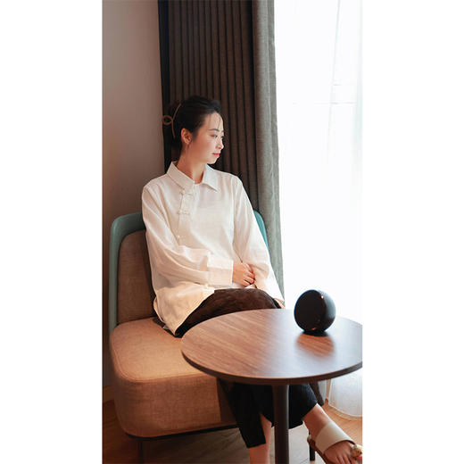 【抖音专属】斜襟衬衫（24710843-月影白） 商品图5