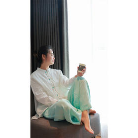 【抖音专属】中式衬衫（24710833-霜色）