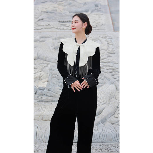 【抖音专属】定风波-阔腿裤（23809790-墨染） 商品图2