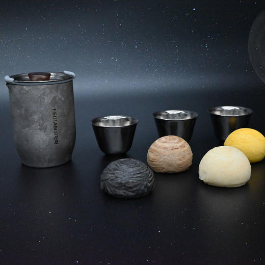 羽诗制造出品 乘月向野钛制旅行茶具月饼礼盒套装 商品图0