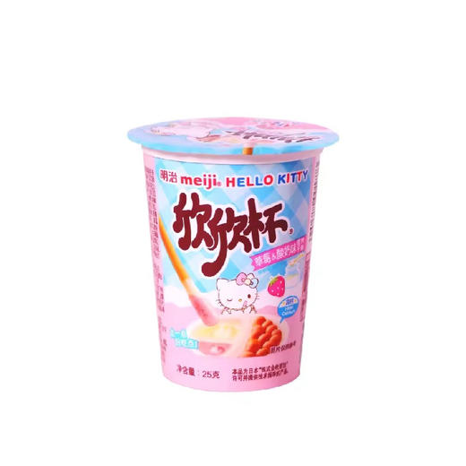 明治欣欣杯草莓酸奶味酱饼干条25g/杯 商品图1