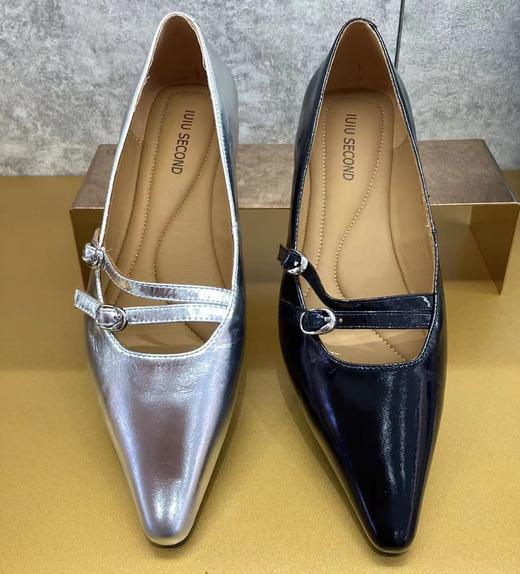 西村名物2024年秋季新款小尖头平底优雅气质玛丽珍单鞋U24CE37911 商品图0