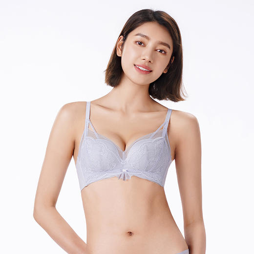 都市丽人内衣自然舒适常规文胸蕾丝A:中厚B:薄文胸3/4杯软钢圈三排扣LBT2M1 商品图2