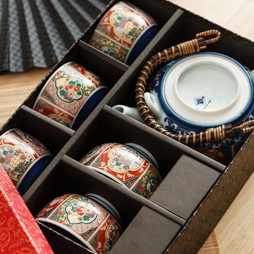【样品清仓5折，仅1套，无货退款有古窑进口有田烧茶具套装日式和风一壶五杯茶壶茶杯礼盒商务礼品 日式和风一壶五杯茶壶茶杯礼盒伊万里茶具6件套装【不支持补差，非质量问题不退不换】S 商品图4