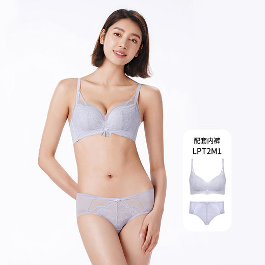 都市丽人内衣自然舒适常规文胸蕾丝A:中厚B:薄文胸3/4杯软钢圈三排扣LBT2M1 商品图5
