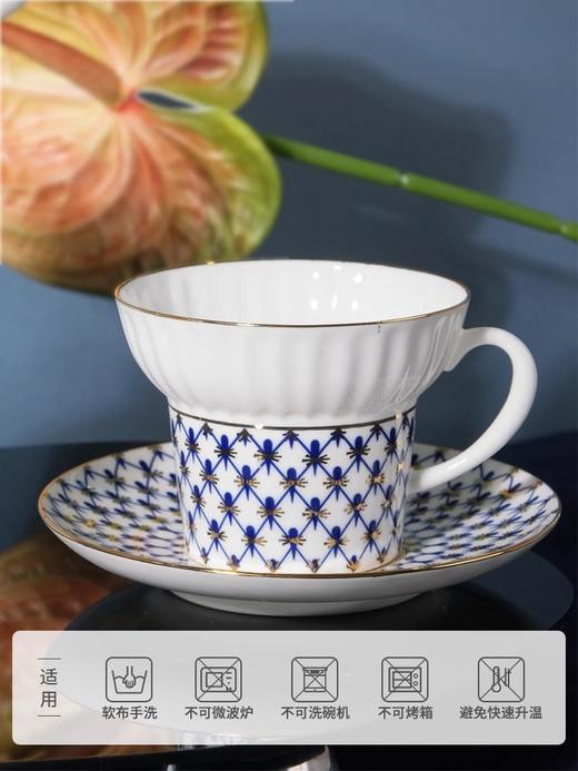 俄皇LOMONOSOV瓷白钴蓝系列咖啡杯碟欧式轻奢下午茶茶具套装礼盒  商品图4