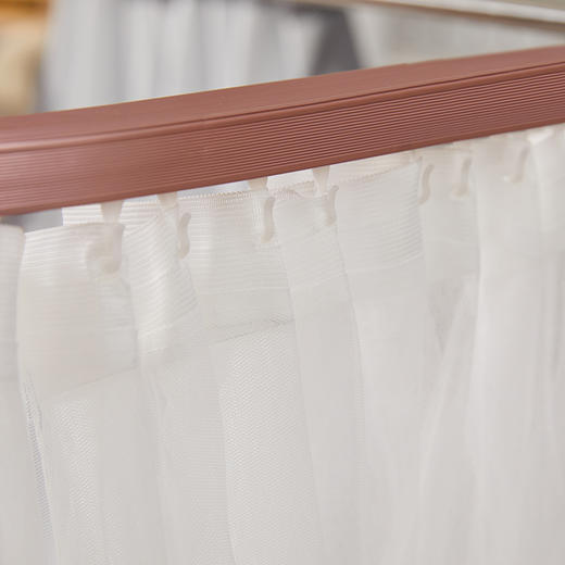 自然醒双导轨强遮光非涂层静电植绒环保透气床帘款学生蚊帐奶油风上铺床帘大学生寝室下铺遮挡窗帘蚊帐HH 商品图11