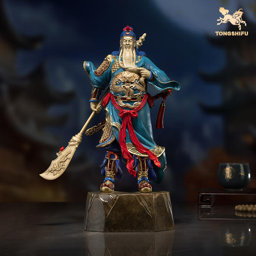 铜师傅《关圣》客厅桌面铜关公摆件 家居装饰工艺品 商品图0