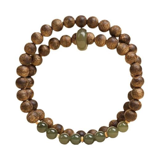 沉香之美 古朴大气【沉香.青山黛】和田玉跑环 半山半水，一份心意 更是祝福 男女老少皆宜 自戴送礼佳品 商品图5