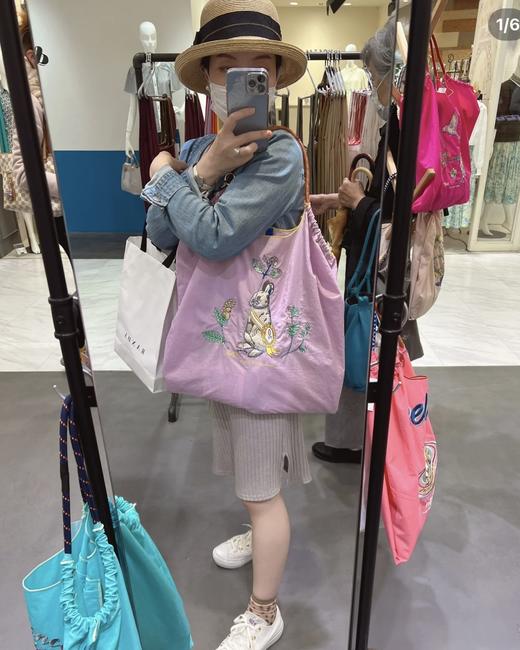 .六色！62CM大号！！发售授权工厂订单，日本 ball chain 高圆圆同款环保包购物袋刺绣尼龙单肩托特包 商品图6