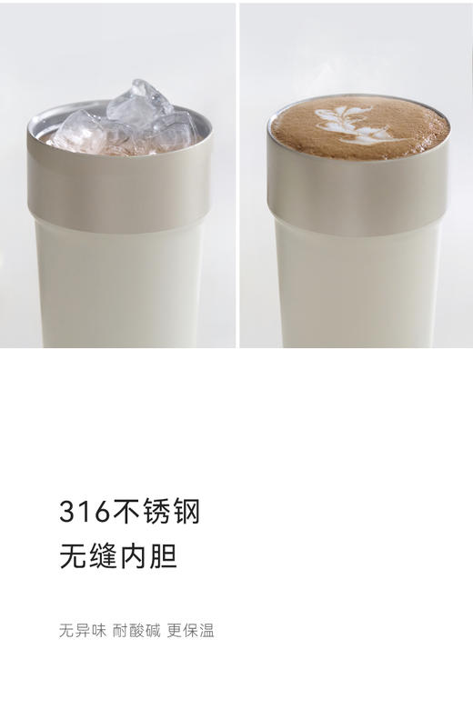 olayks立时保温杯2024新款316不锈钢咖啡杯500ml吸管饮用水杯 商品图3