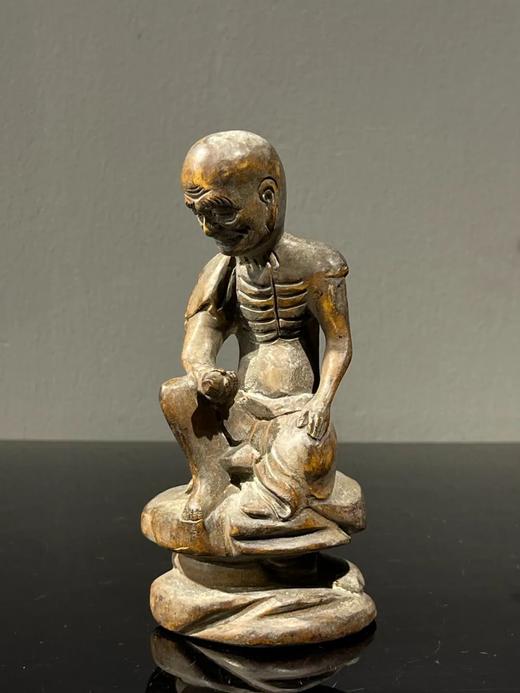 黄杨木雕奇石上達摩自在坐像，顺丰包邮 商品图1