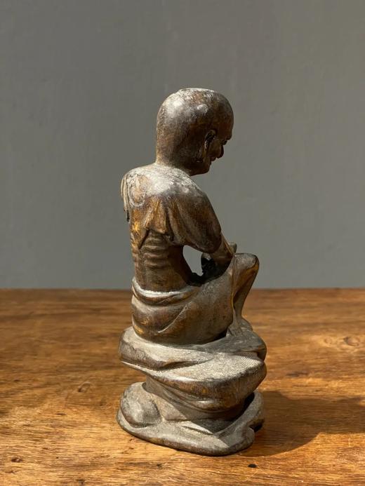 黄杨木雕奇石上達摩自在坐像，顺丰包邮 商品图3