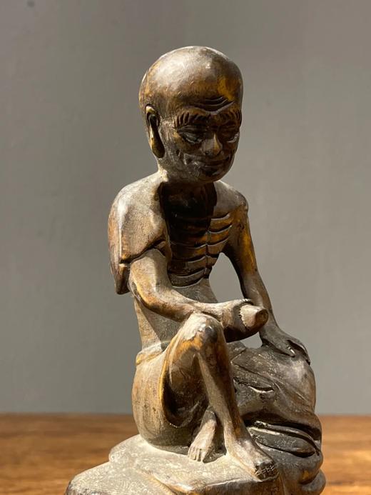 黄杨木雕奇石上達摩自在坐像，顺丰包邮 商品图11