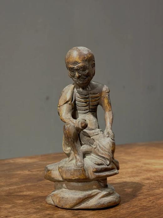 黄杨木雕奇石上達摩自在坐像，顺丰包邮 商品图14