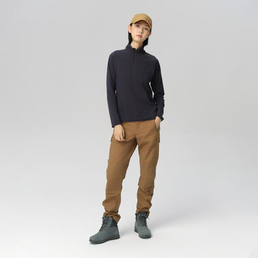 北极狐 女士户外抓绒衣 2024秋冬新款半开衫立领保暖上衣04222276 商品图1