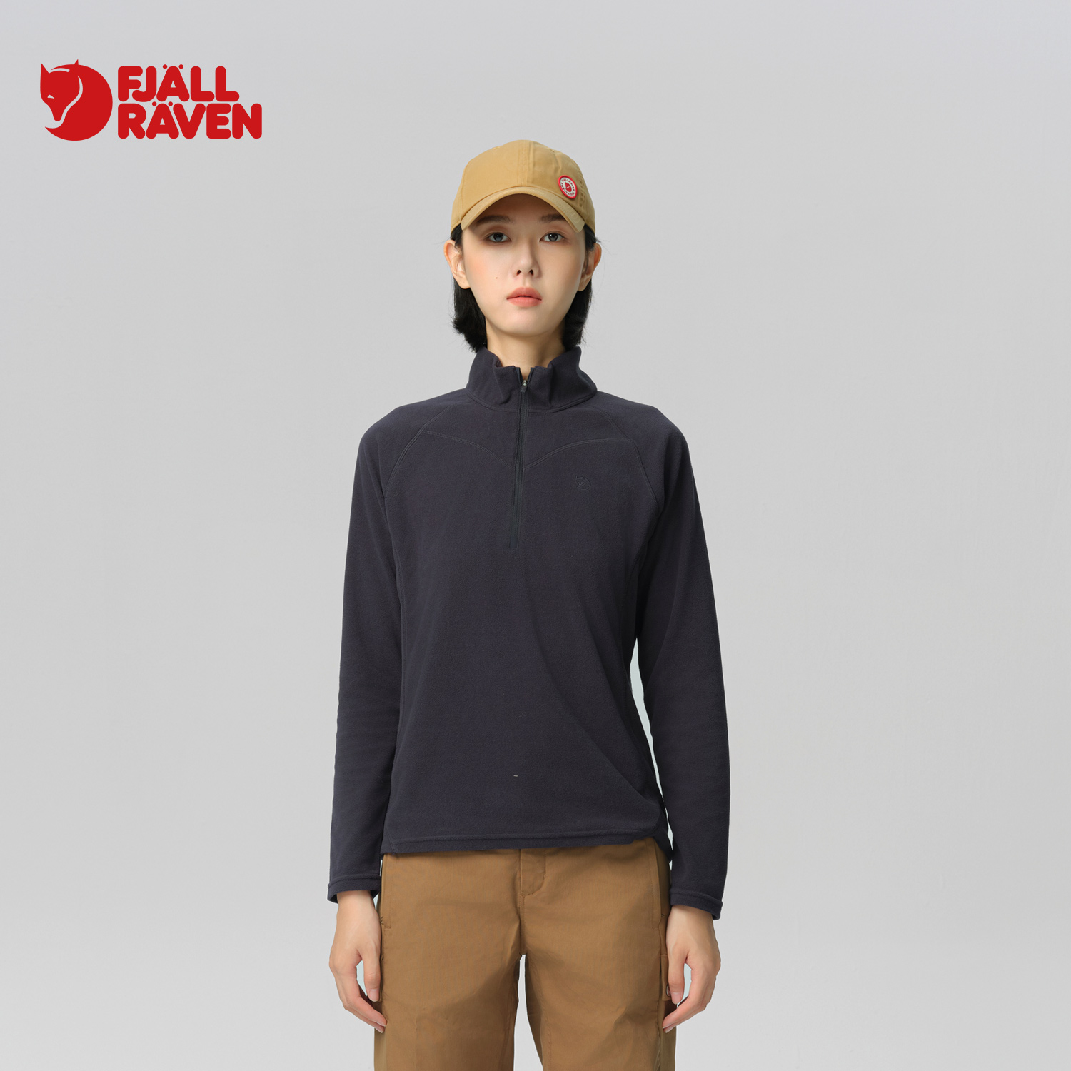 北极狐 女士户外抓绒衣 2024秋冬新款半开衫立领保暖上衣04222276