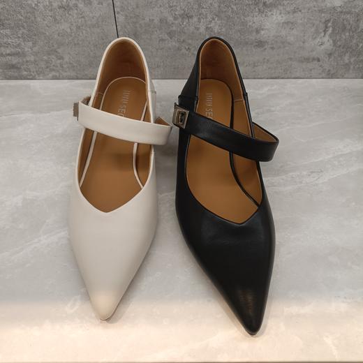 西村名物2023年秋季新款舒适优雅气质尖头低跟女单鞋U23CE34661 商品图0